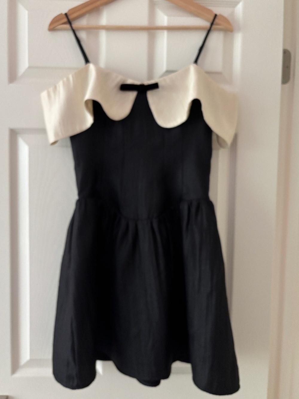 Lulus Upscale Desire Black Contrast Off-the-Shoulder Mini Dress - Picture 4 of 12